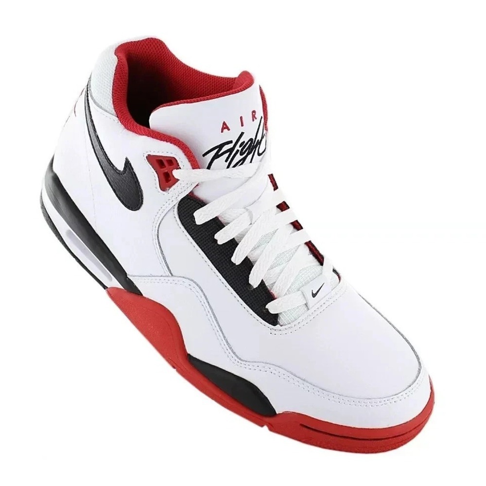Nike‎ Air Flight Legacy Mens Sz 11.5 Black White Red Basketball Shoes BQ4212-100 - Picture 2 of 5